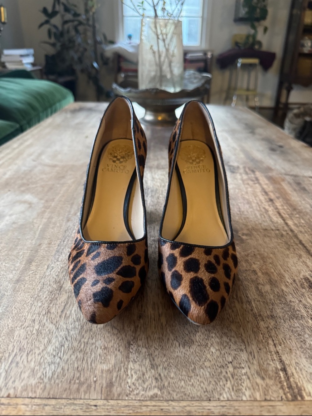 Vince Camuto Leopard Print Pointed-Toe Pumps - Brown & Black